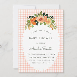 Invitation Cartons d'invitation pour Baby Shower Gingham Terr