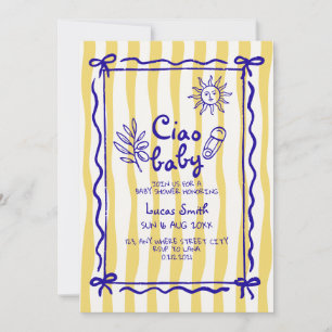 Invitation cartons d'invitation pour baby shower jaune italie