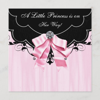 Invitation Cartons d'invitation pour Baby Shower Pink Black P
