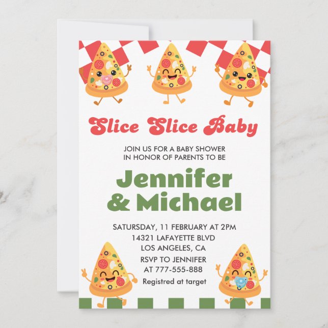 Invitation Cartons d'invitation pour Baby Shower Pizza Bébé t (Devant)