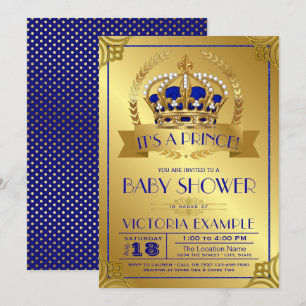 Invitation Cartons d'invitation pour Baby Shower Royal Blue G