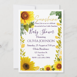 Invitation Cartons d'invitation pour Baby Shower Tournesol