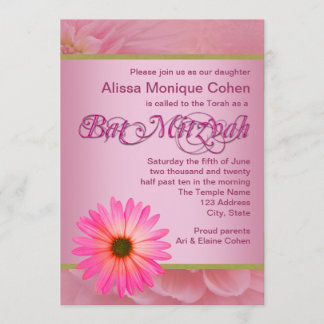 Invitation Cartons d'invitation pour Bat Mitzvah Fleur de Pâq