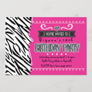 Invitation Cartons d'invitation pour fête d'anniversaire de f