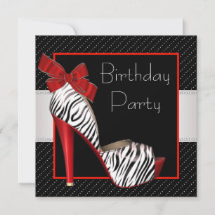 Invitation Cartons d'invitation pour fête d'anniversaire Zèbr