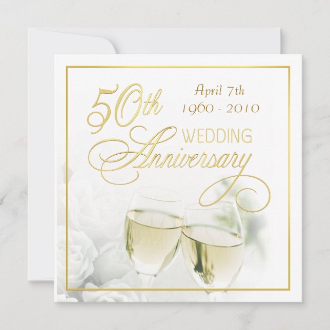 Invitation Cartons d'invitation pour fête du 50e anniversaire (Devant)
