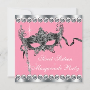 Invitation Cartons d'invitation pour fête masquée Sweet Sixte