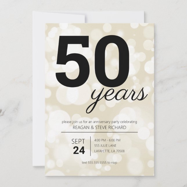 Invitation Cartons d'invitation pour la fête du 50e anniversa (Devant)