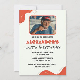Invitation Cartons d'invitation pour les 100 ans d'hommes Mod