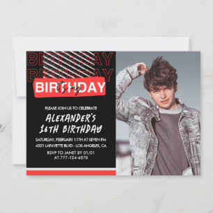 Invitation Cartons d'invitation pour les 16 ans Hommes Photo