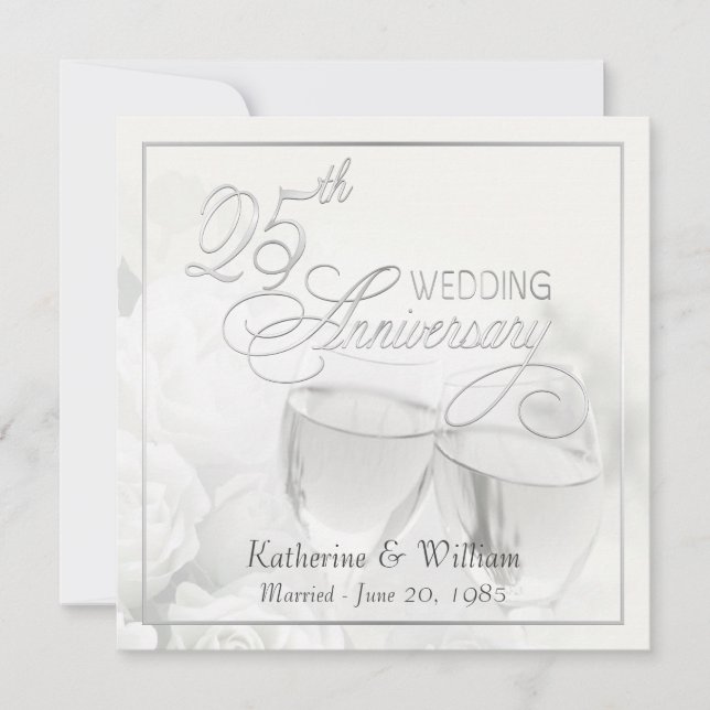 Invitation Cartons d'invitation pour les 25 ans de mariage -  (Devant)
