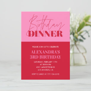 Invitation Cartons d'invitation pour les 3 ans pour dîner d'a