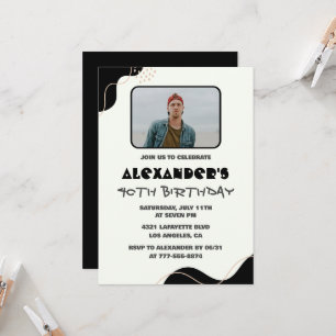 Invitation Cartons d'invitation pour les 40 ans Hommes Noir S