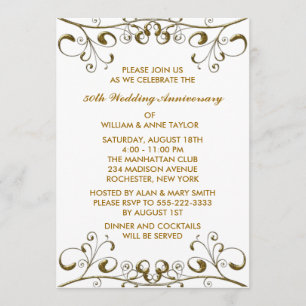 Invitation Cartons d'invitation pour les 50 ans de mariage Go