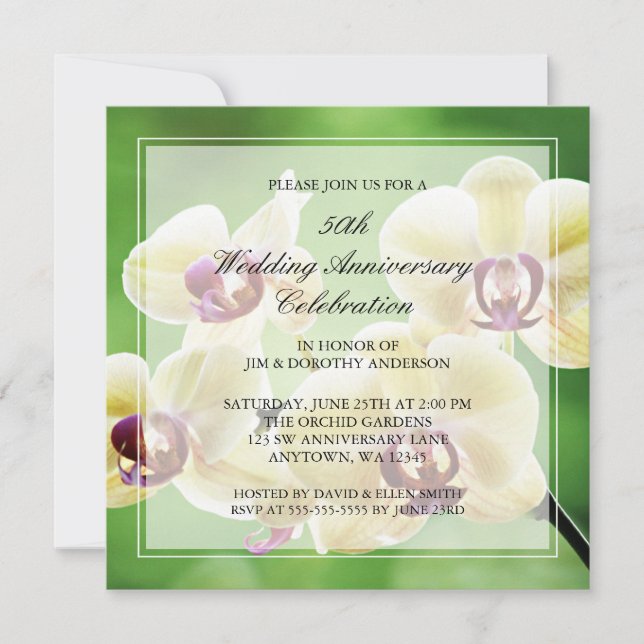 Invitation Cartons d'invitation pour les 50 ans de mariage Or (Devant)