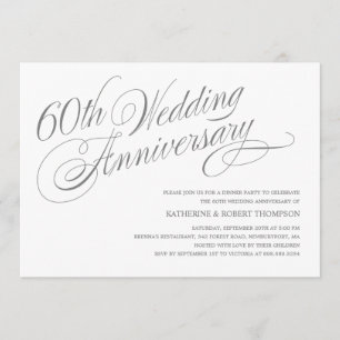 Invitation Cartons d'invitation pour les 60 ans de mariage