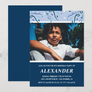 Invitation Cartons d'invitation pour les 8 ans avec photo Ble