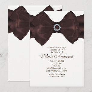 Invitation Cartons d'invitation pour mariage avec ruban marro