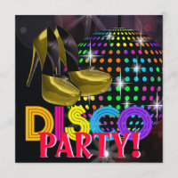 Cartons d'invitation pour soirée dansante disco à 