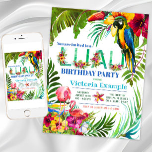 Invitation Cartons d'invitation pour soirée Luau