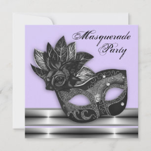Invitation Cartons d'invitation pour soirée masquée lavande v