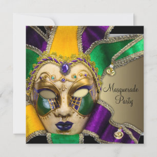 Invitation Cartons d'invitation pour soirée masquée verte, vi