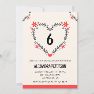 Invitation Cartons d'invitation pour son 6ème anniversaire fl