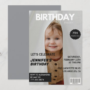 Invitation Cartons d'invitation pour son 7ème anniversaire Co
