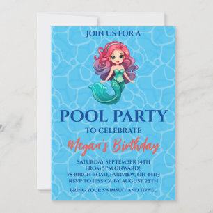 Invitation cartons d'invitation pour une fête à la piscine de