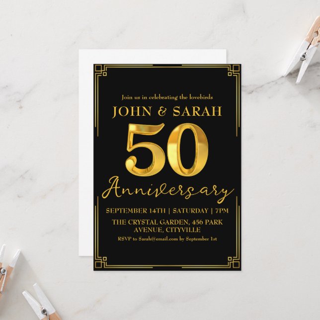 Invitation Cartons d'invitation pour une soirée d'anniversair (Devant/Arrière en situation)