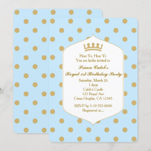 Invitation Cartons d'invitation Prince Royal à points bleus e