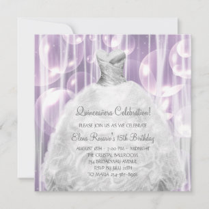 Invitation Cartons d'invitation Robe de Fête Bulles Blanche Q