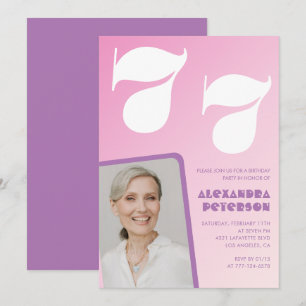Invitation Cartons d'invitation rose Groovy pour 77e annivers