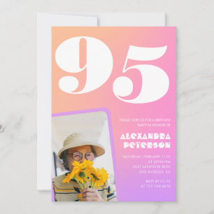 Invitation Cartons d'invitation rose pour ses 95 ans pour sa