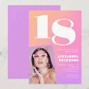 Invitation Cartons d'invitation rose pour son 18ème anniversa