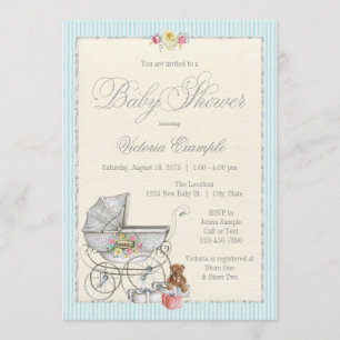 Invitation Cartons d'invitation Shabby Chic pour Baby Shower