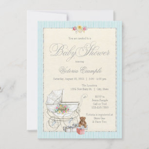 Invitation Cartons d'invitation Shabby Chic pour Baby Shower
