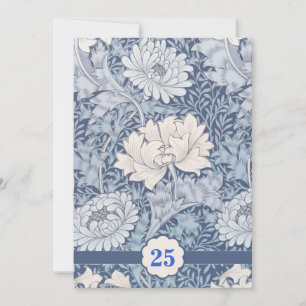 Invitation Cartons d'invitation vintage bleus pour les 25 ans