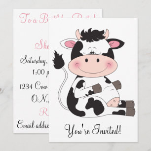 Invitation Cartoon de vache bébé mignon