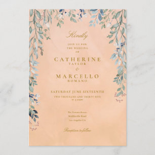 Invitation Cascade Floral de Verdure Mariage Rustique Toscan