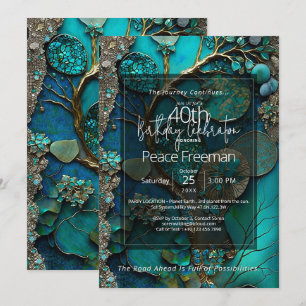Invitation Cascade Mystique Abstrait de Gemme Botanique