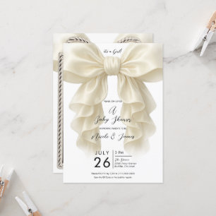 Invitation Cascades de Crème et Nœud Classique pour Baby Show