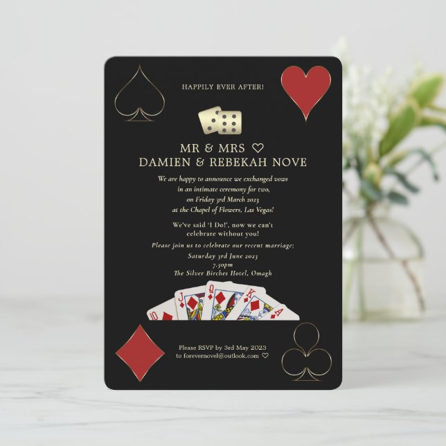 Invitation Casino De Luxe Vegas Poker Heureux Jamais Après (Debout devant)