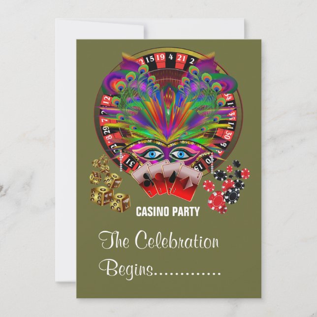 Invitation Casino Masquerade (Devant)