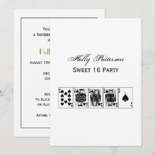 Invitation Casino Night Poker Royal Straight Flush Spades
