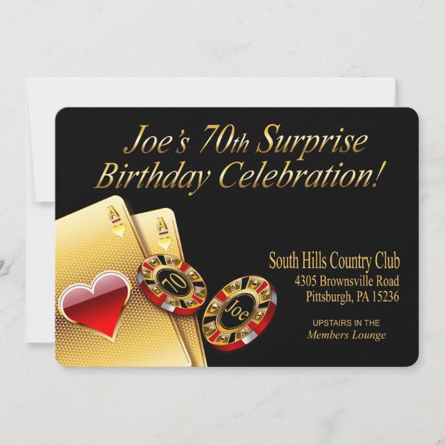 Invitation Casino Style Party ME DEMANDEZ DE METTRE DES NOMS  (Devant)
