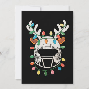 Invitation Casque de Football Lumières de Noël Renne Noël