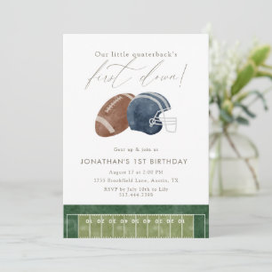 Invitation Casque de football Navy pour le premier anniversai