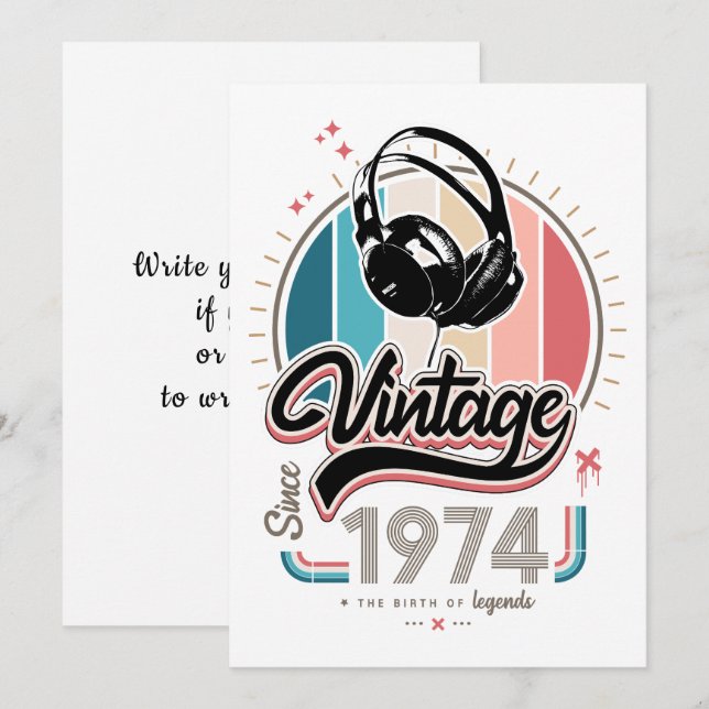 Invitation Casques vintages depuis 1974 (Devant / Derrière)