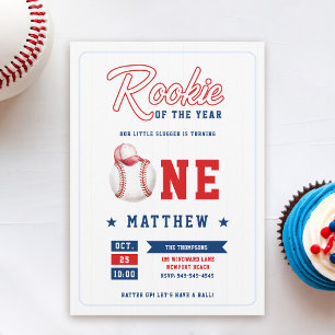Invitation Casquette de baseball Rookie Stripes Blue Boy 1er